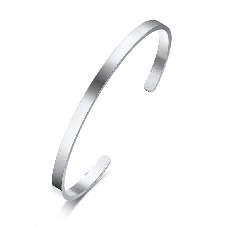 Men’s Sideways Cross Cuff Bracelet - Stainless Steel Christian Jewelry